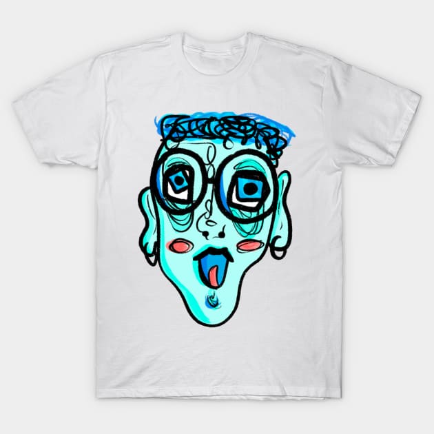 blue face T-Shirt by cmxcrunch